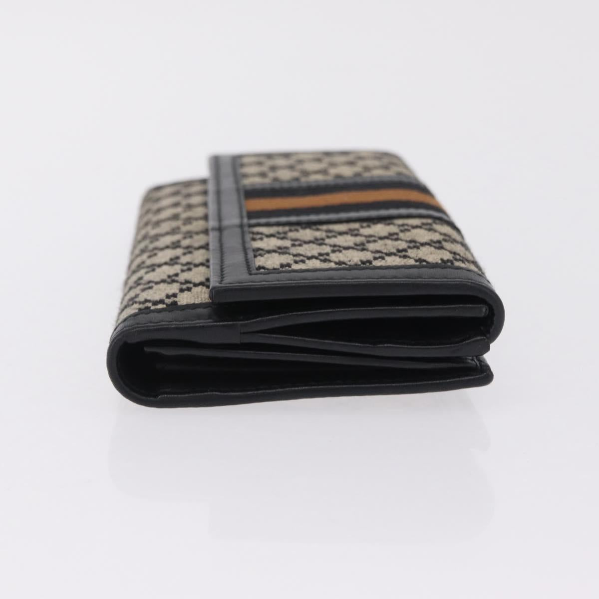 GUCCI Diamante Sherry Line Long Wallet Canvas Beige Gold Auth 210684A