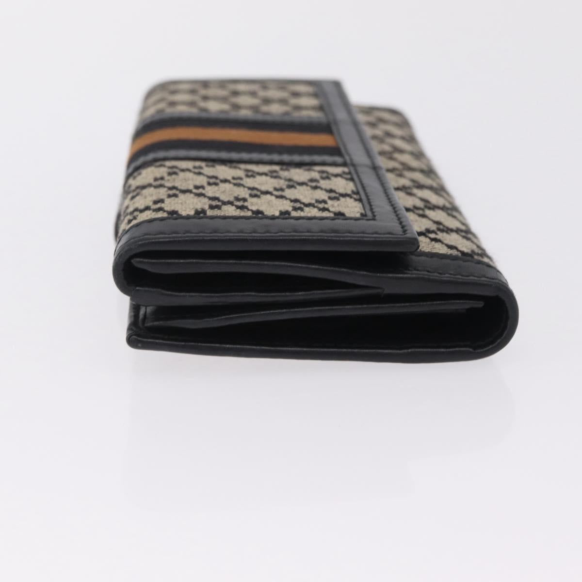 GUCCI Diamante Sherry Line Long Wallet Canvas Beige Gold Auth 210684A