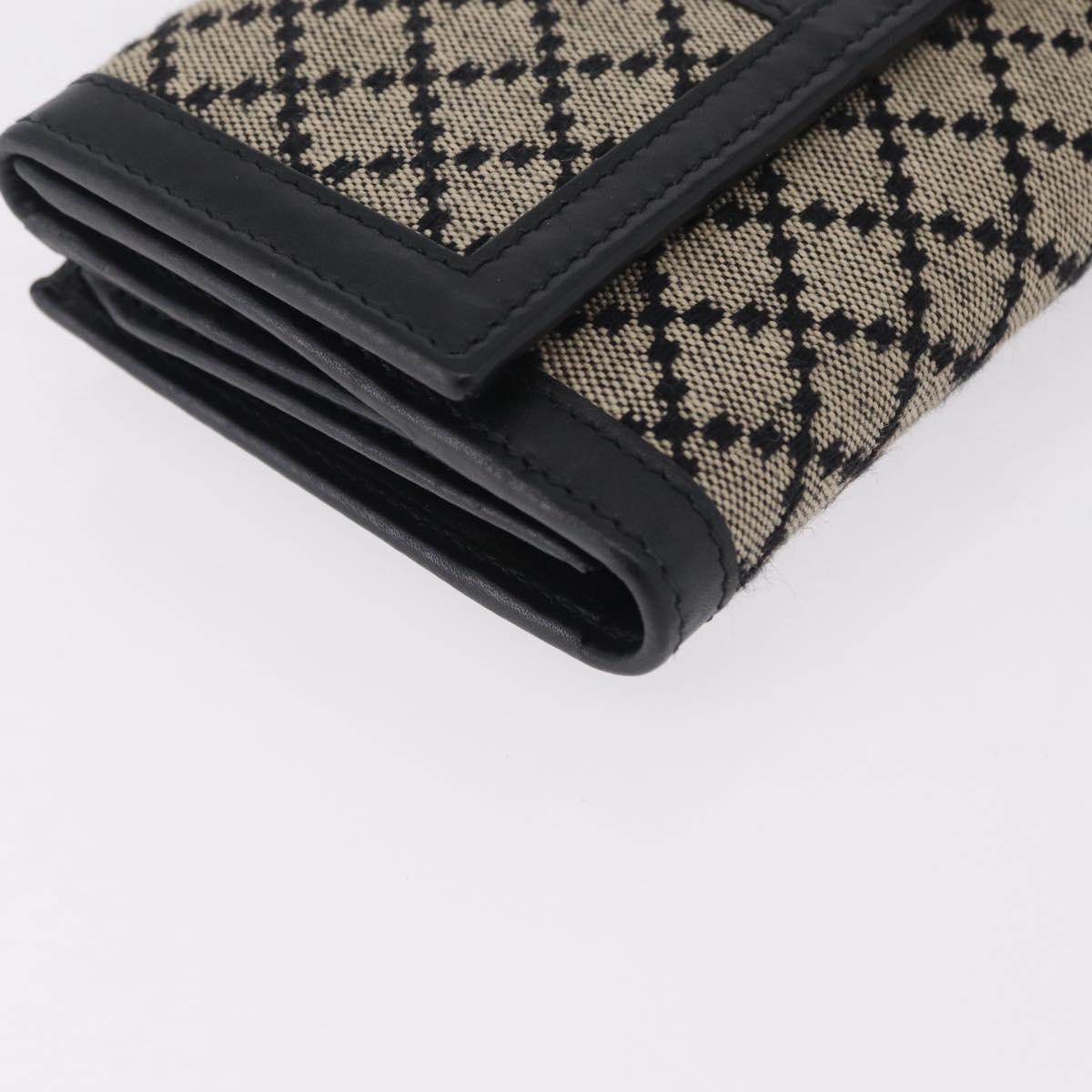 GUCCI Diamante Sherry Line Long Wallet Canvas Beige Gold Auth 210684A