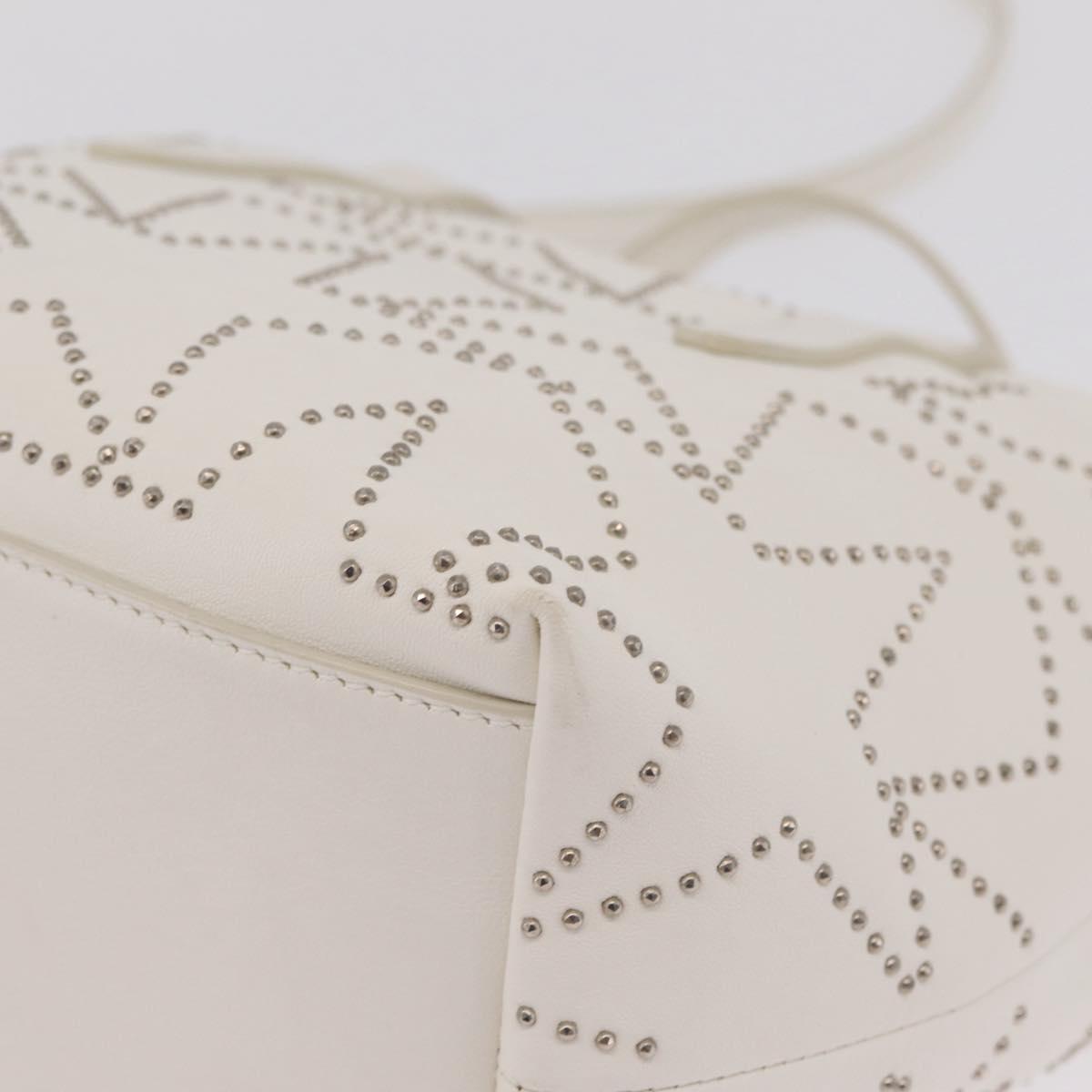 Jimmy Choo Sophia S Hand Bag Leather 2way White Silver Auth 210685A