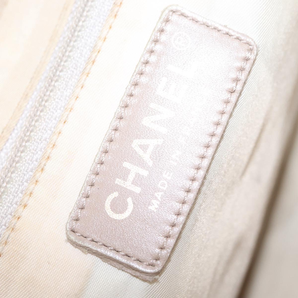 CHANEL New Travel Line Tote Bag Canvas Beige Gold CC Auth 210686A