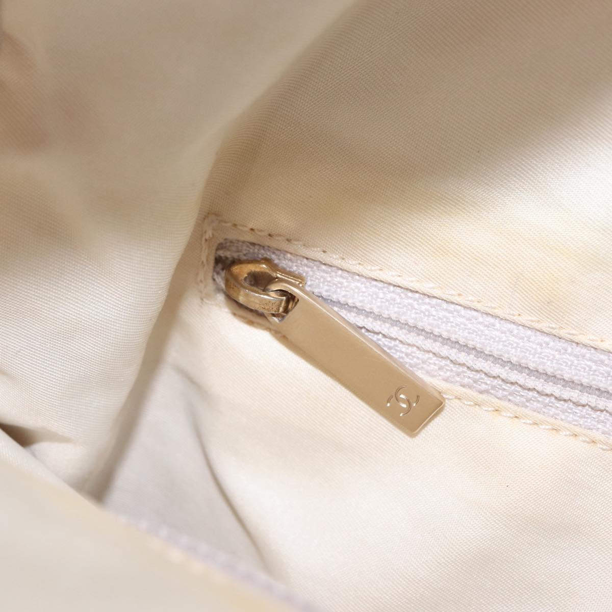 CHANEL New Travel Line Tote Bag Canvas Beige Gold CC Auth 210687A