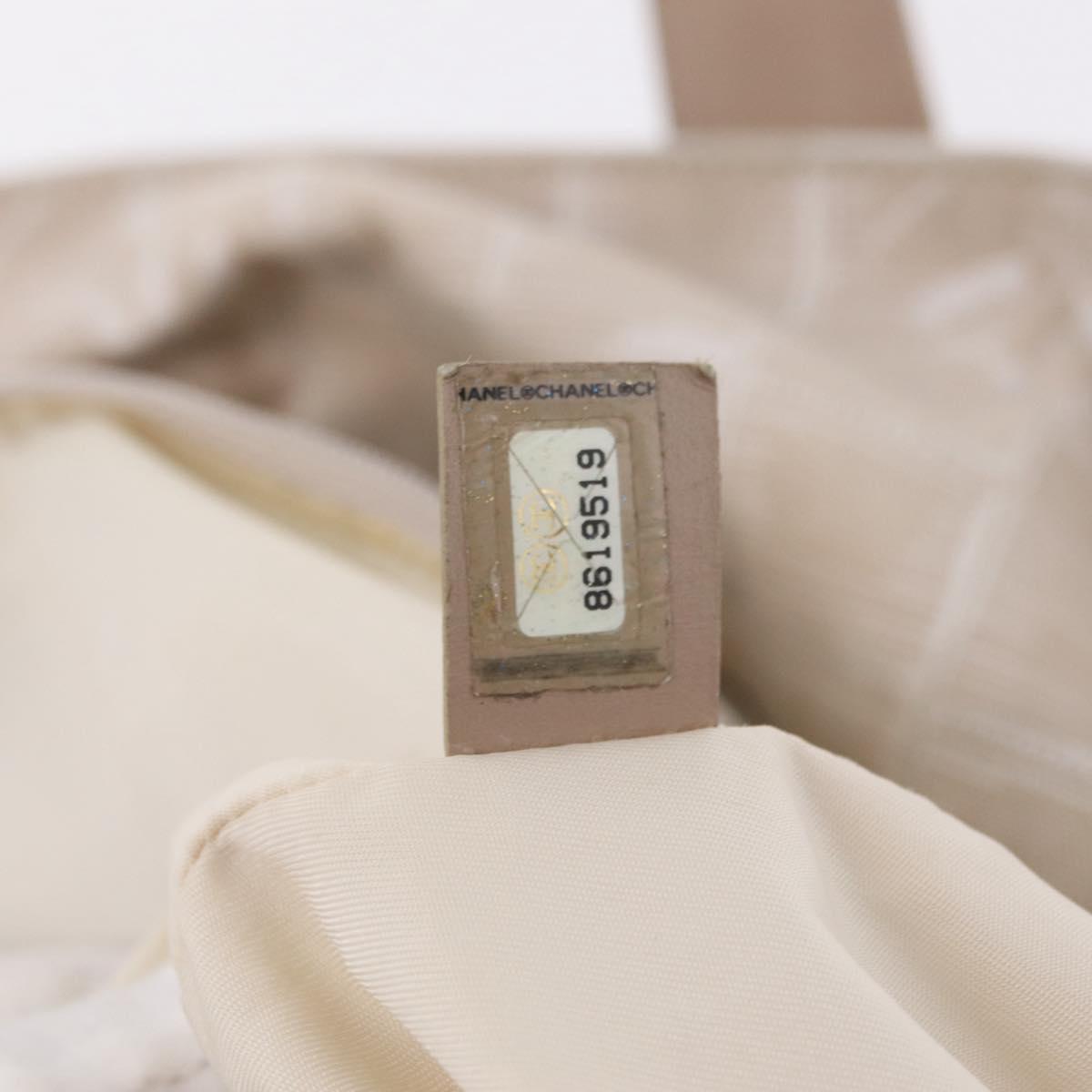 CHANEL New Travel Line Tote Bag Canvas Beige Gold CC Auth 210687A