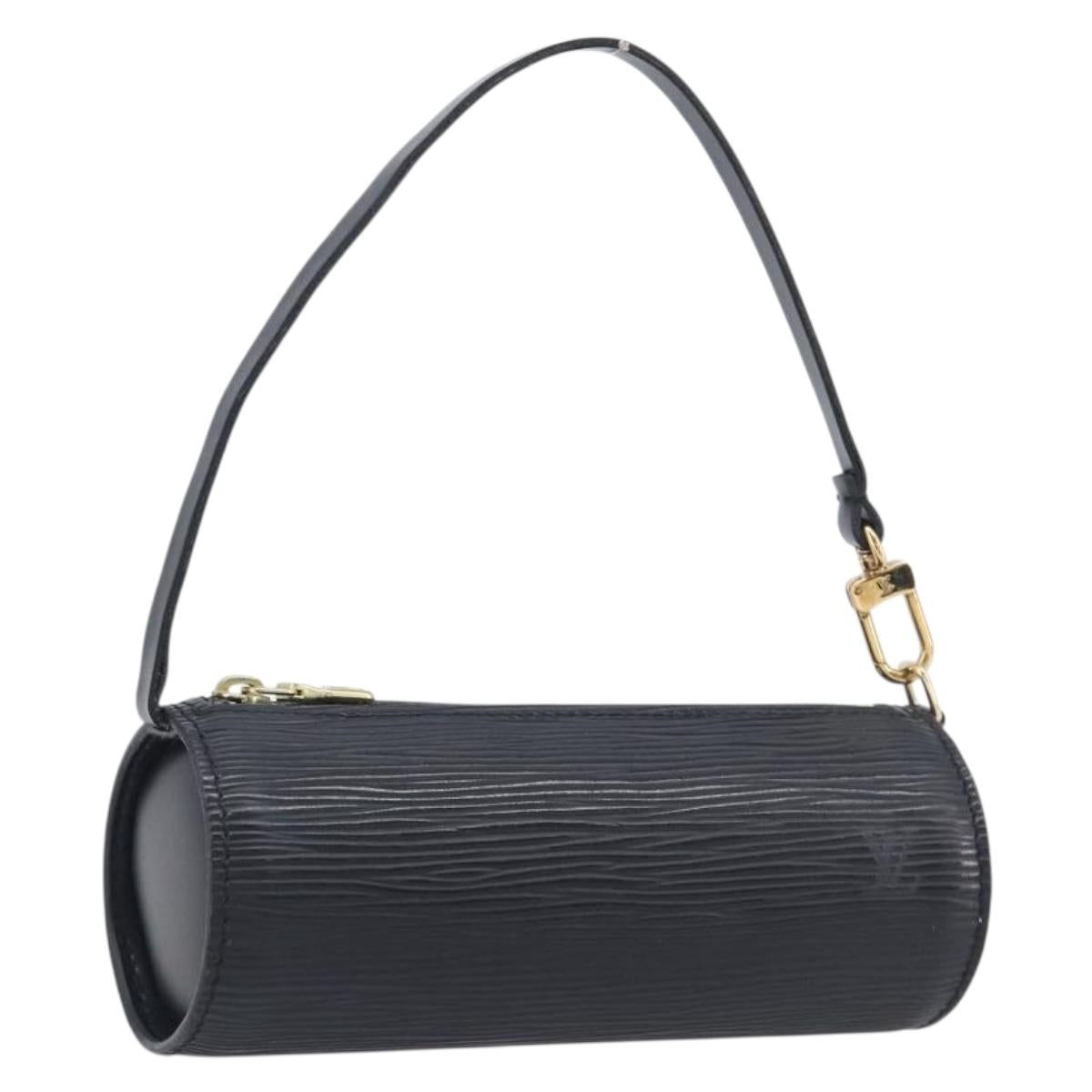 LOUIS VUITTON Epi Soufflot Pouch Black LV Auth 210689A