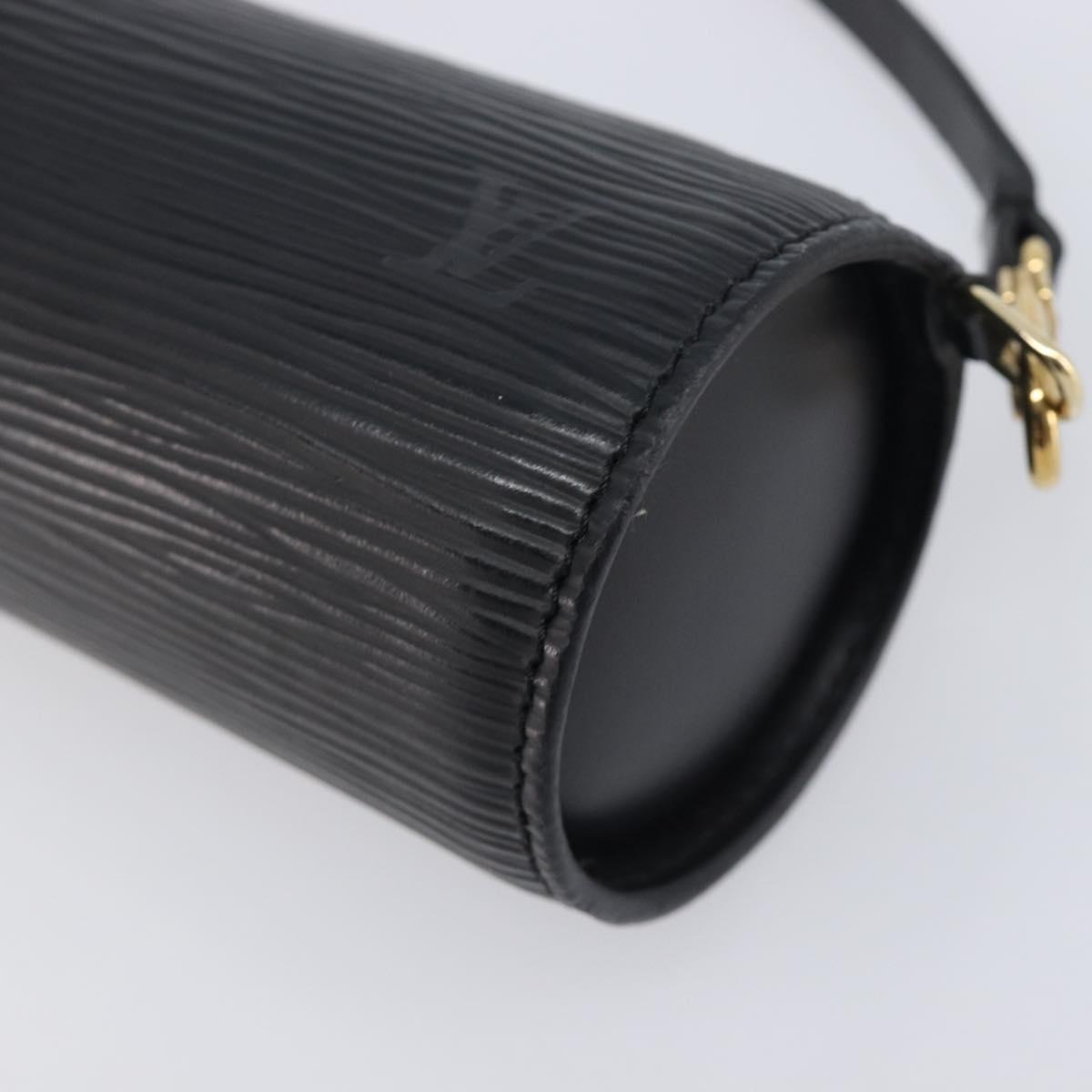 LOUIS VUITTON Epi Soufflot Pouch Black LV Auth 210689A