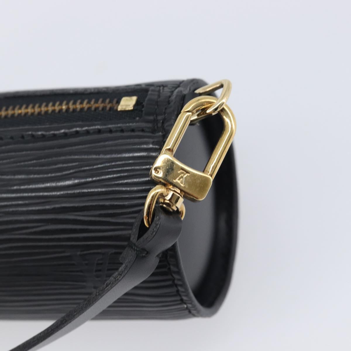 LOUIS VUITTON Epi Soufflot Pouch Black LV Auth 210689A