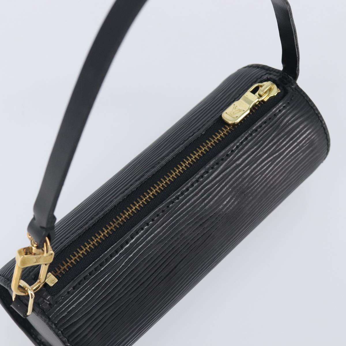 LOUIS VUITTON Epi Soufflot Pouch Black LV Auth 210689A