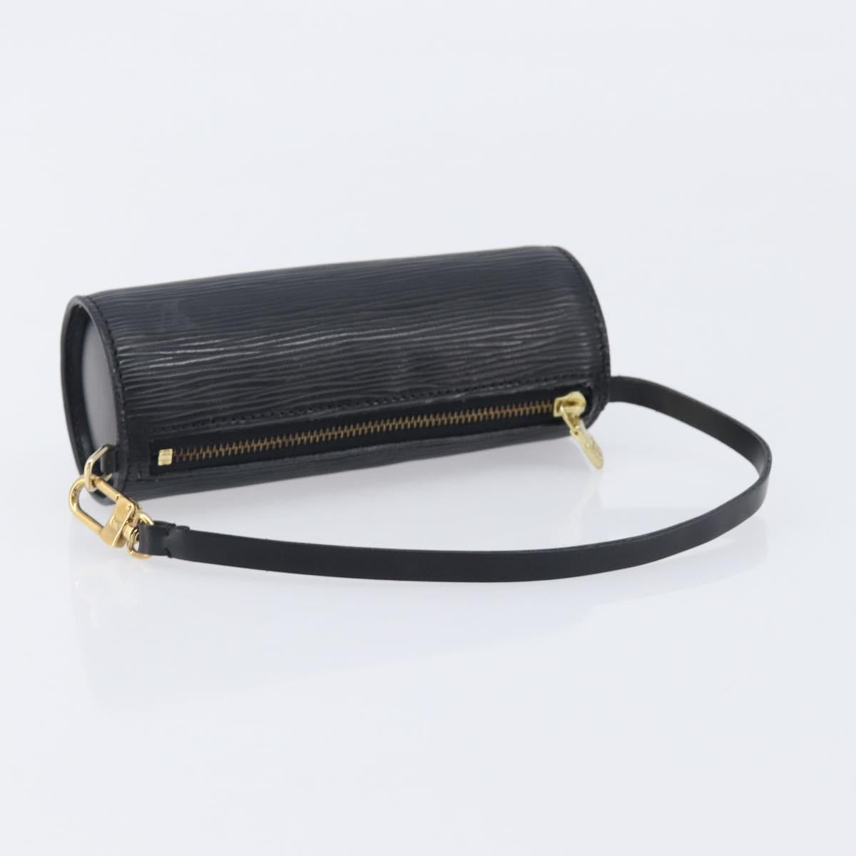LOUIS VUITTON Epi Soufflot Pouch Black LV Auth 210689A
