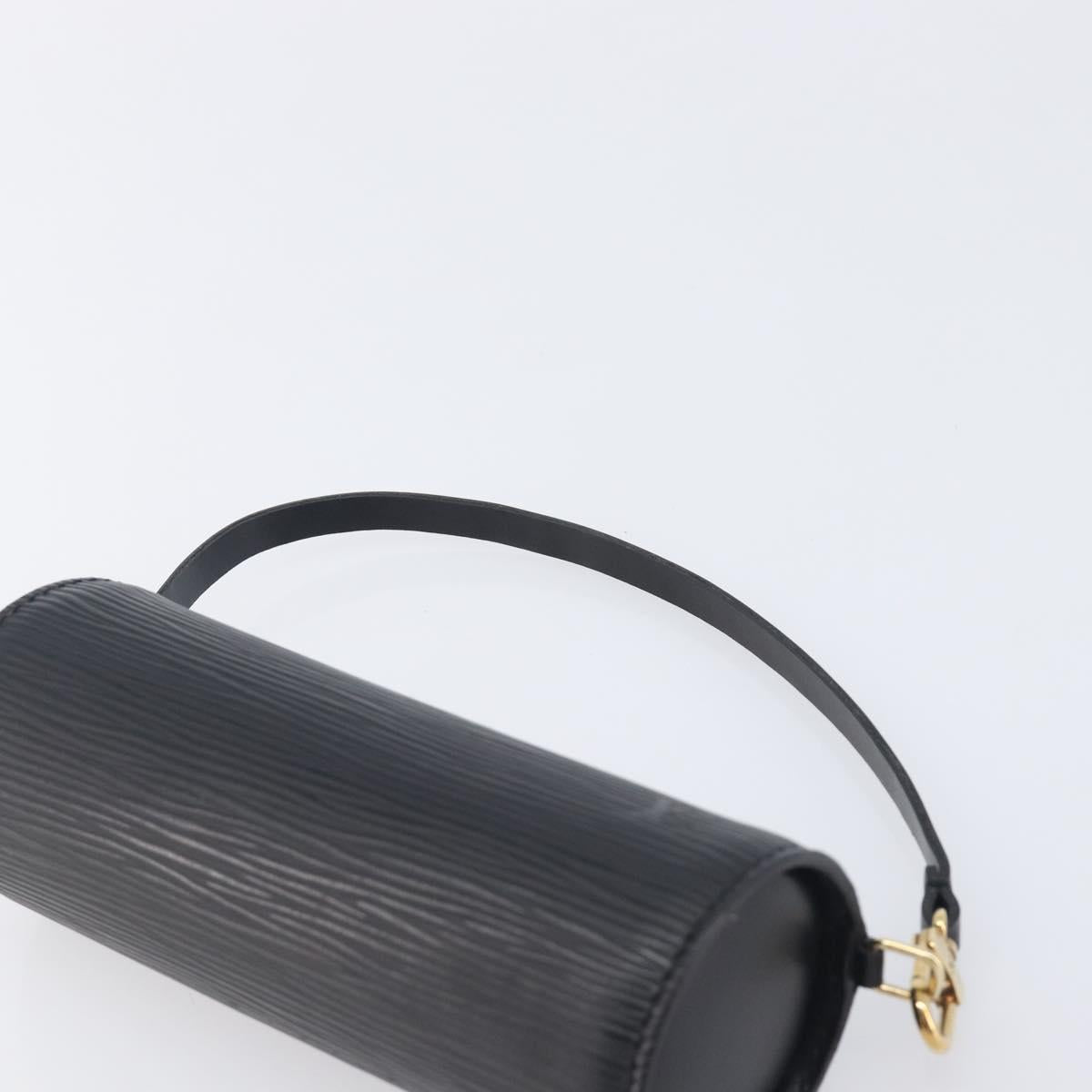 LOUIS VUITTON Epi Soufflot Pouch Black LV Auth 210689A