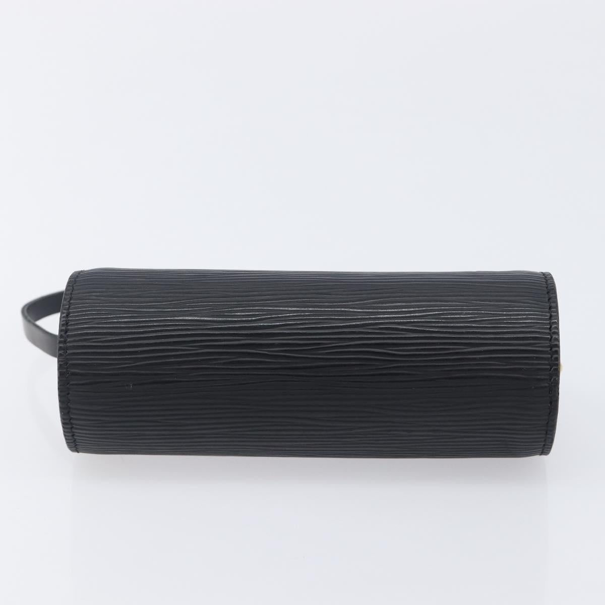 LOUIS VUITTON Epi Soufflot Pouch Black LV Auth 210689A