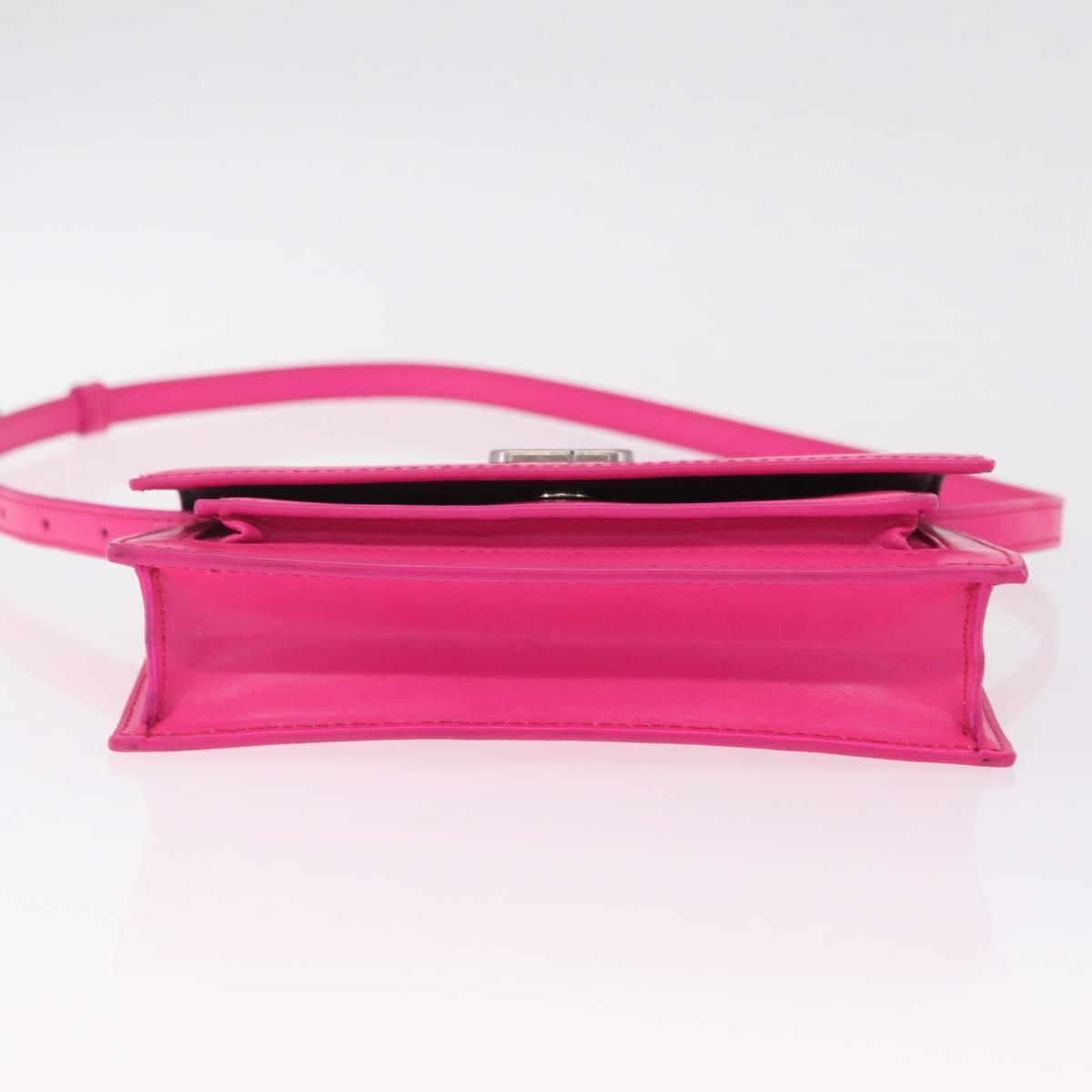 Balenciaga Sharp Shoulder Bag Leather Pink Silver 594988 Auth 210691M