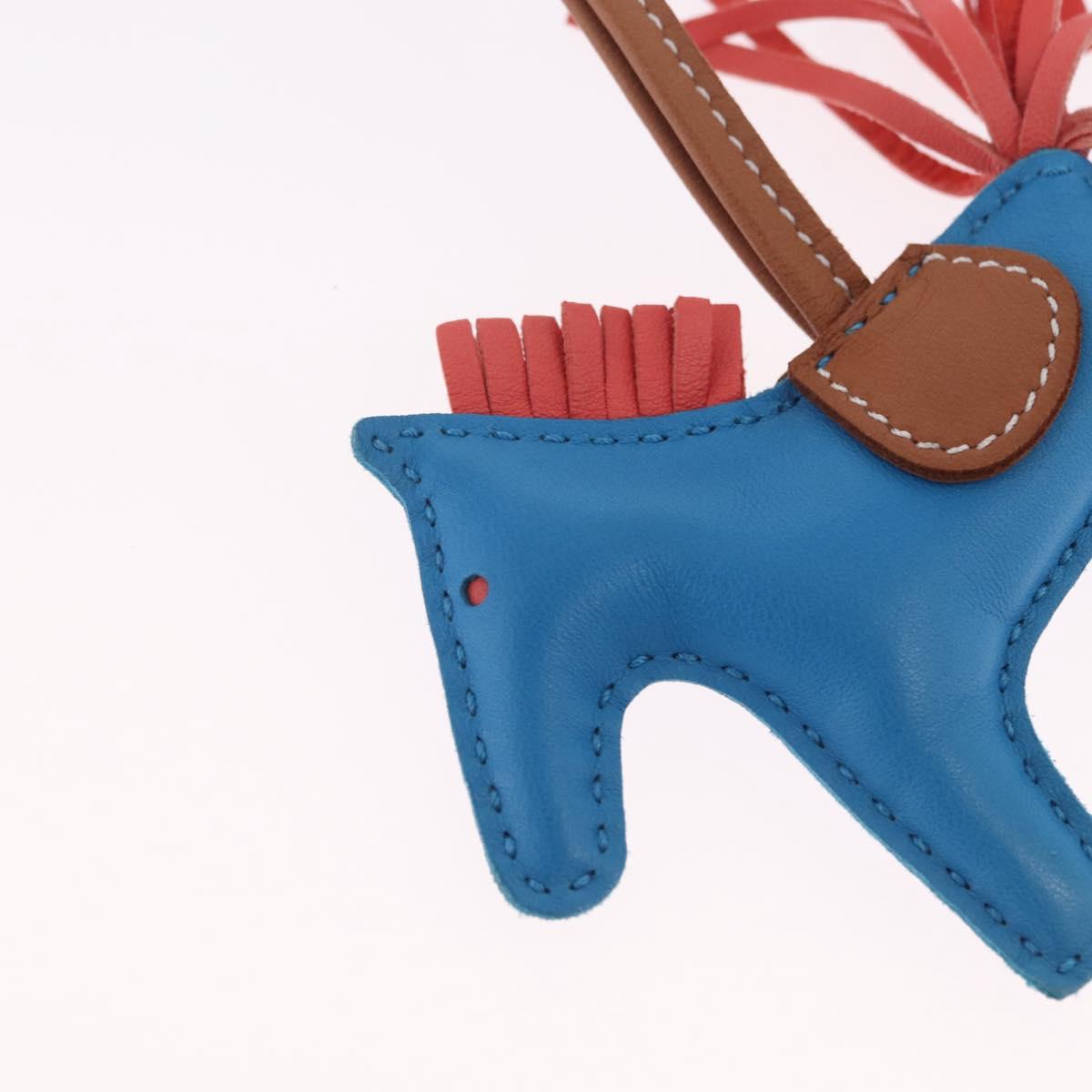 HERMES Rodeo PM Bag Charm Leather Blue Auth 210694M