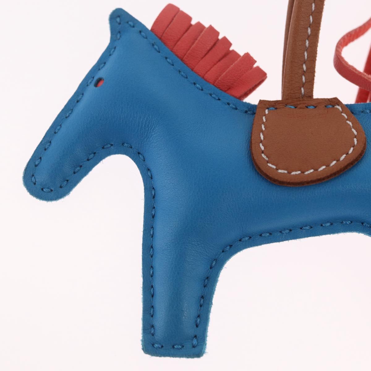 HERMES Rodeo PM Bag Charm Leather Blue Auth 210694M