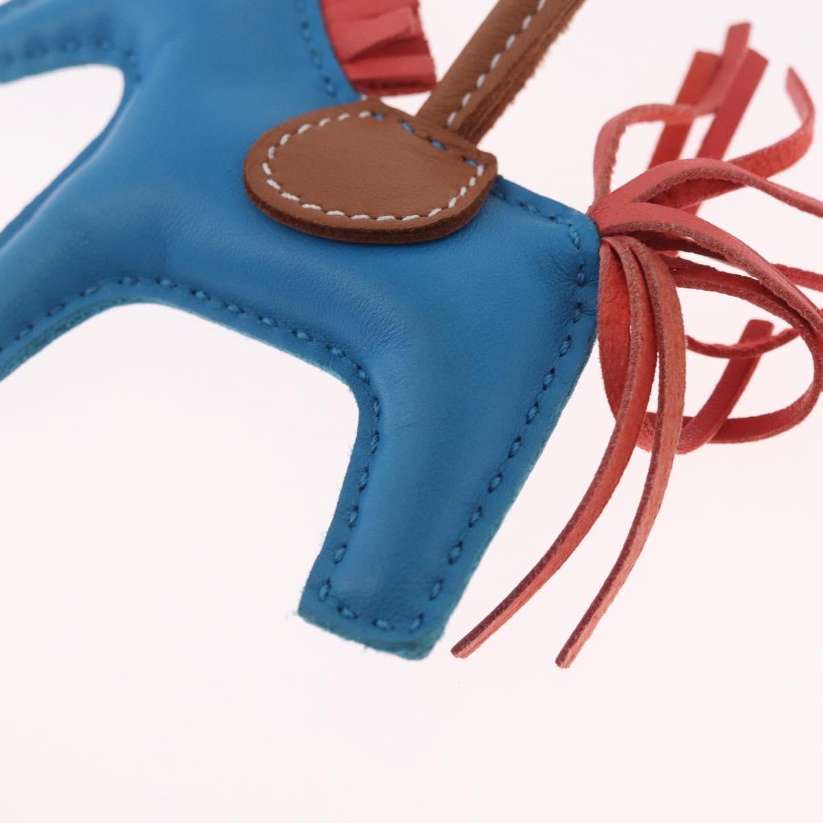 HERMES Rodeo PM Bag Charm Leather Blue Auth 210694M