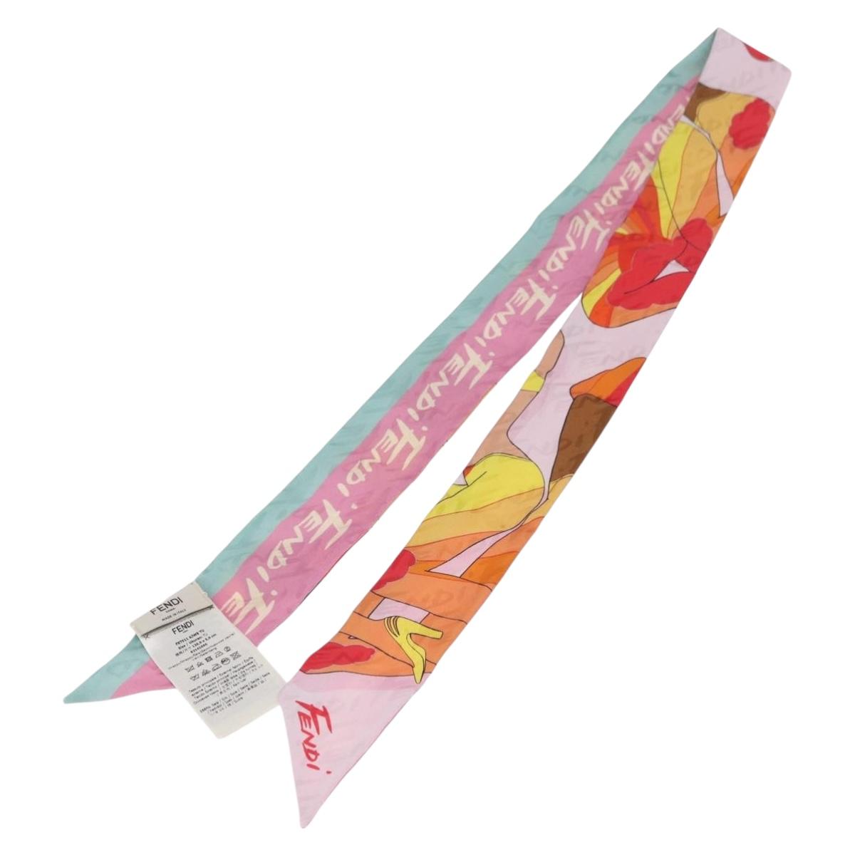 FENDI Scarf Silk Multicolor Auth 210695M