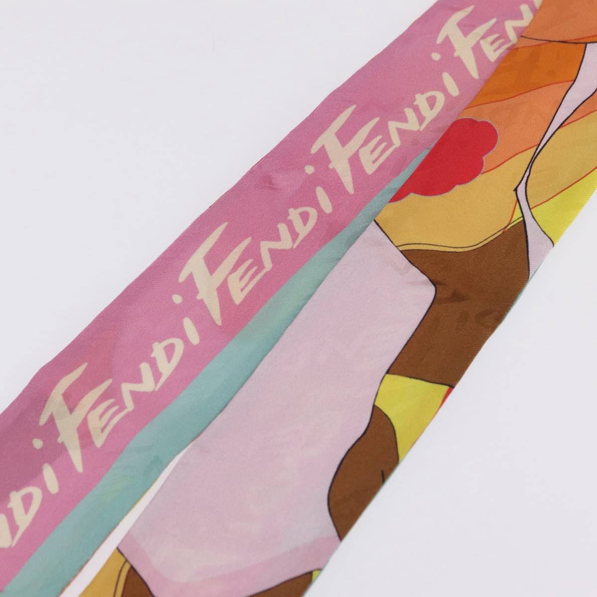 FENDI Scarf Silk Multicolor Auth 210695M