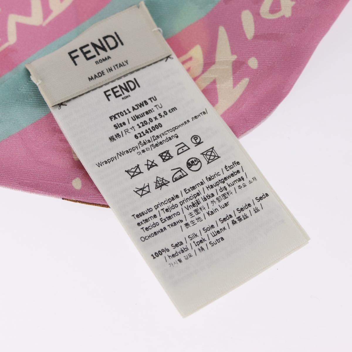 FENDI Scarf Silk Multicolor Auth 210695M