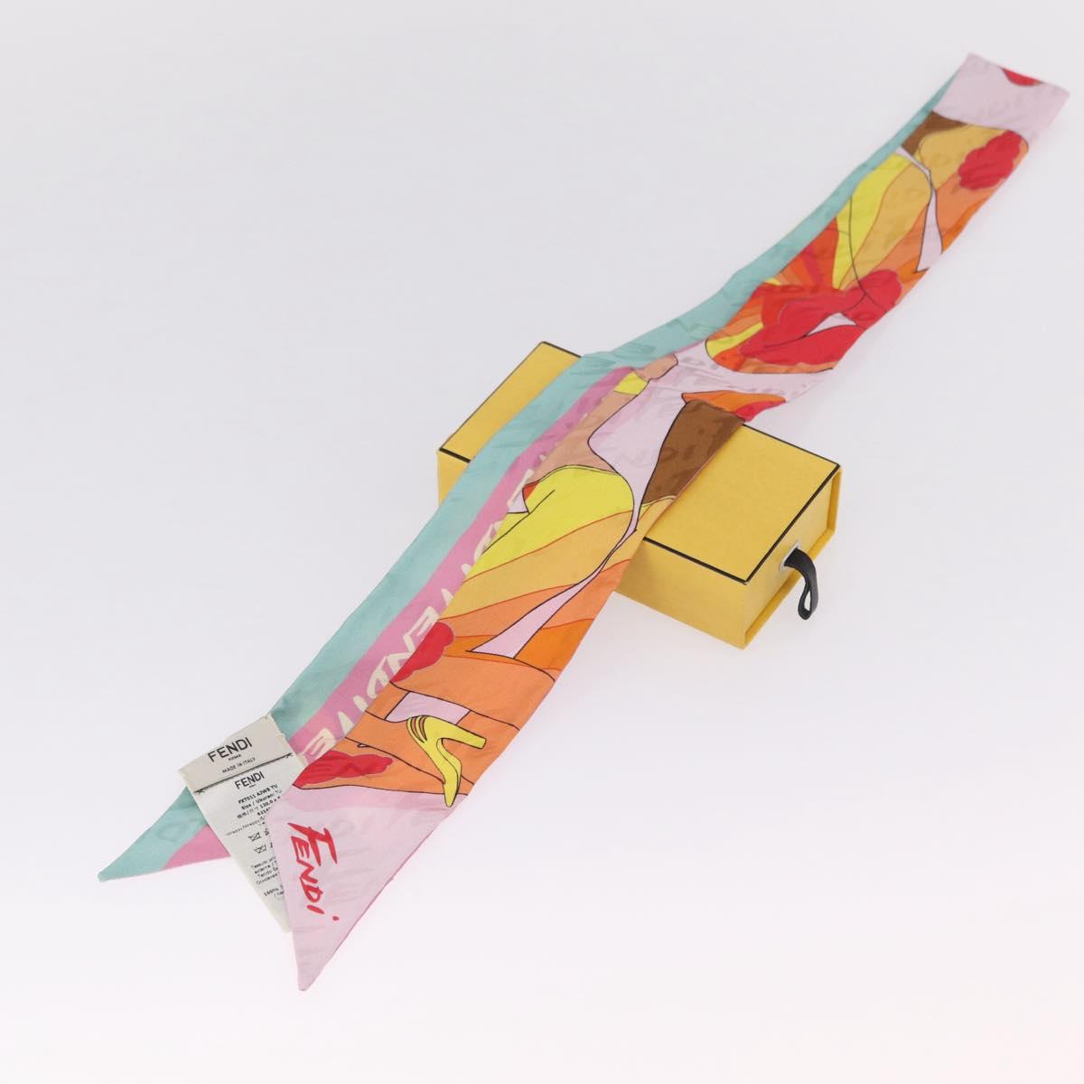 FENDI Scarf Silk Multicolor Auth 210695M