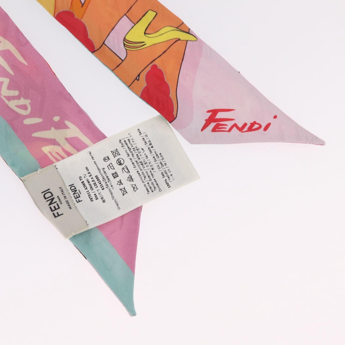FENDI Scarf Silk Multicolor Auth 210695M