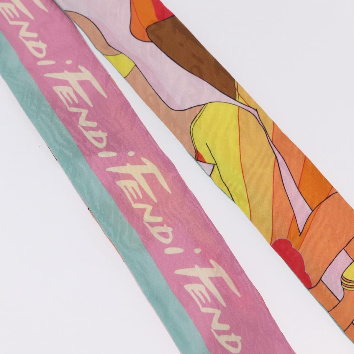 FENDI Scarf Silk Multicolor Auth 210695M