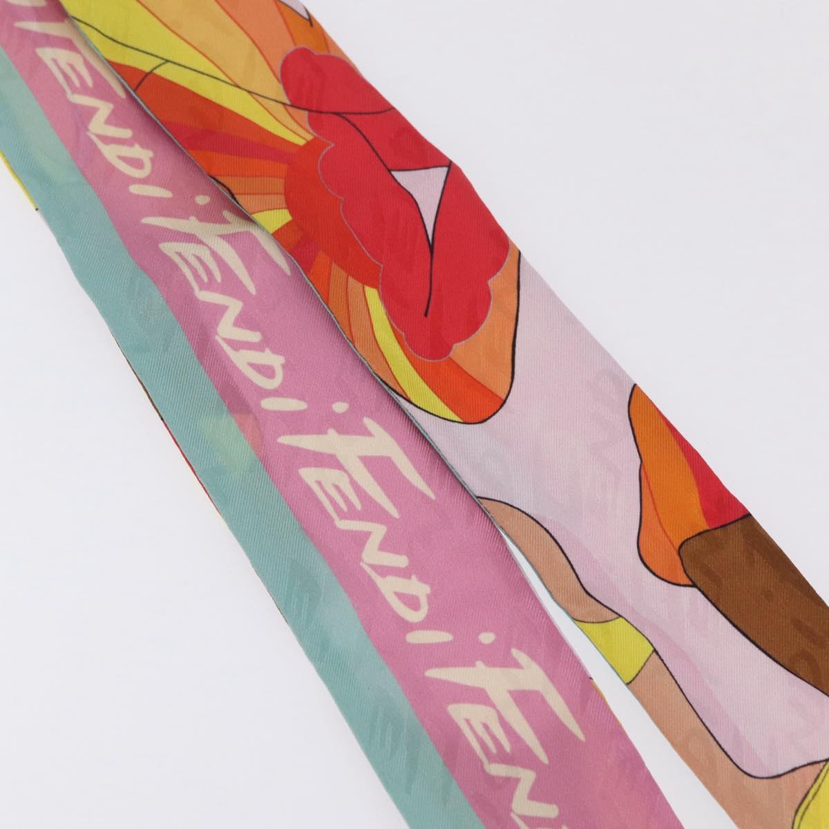 FENDI Scarf Silk Multicolor Auth 210695M