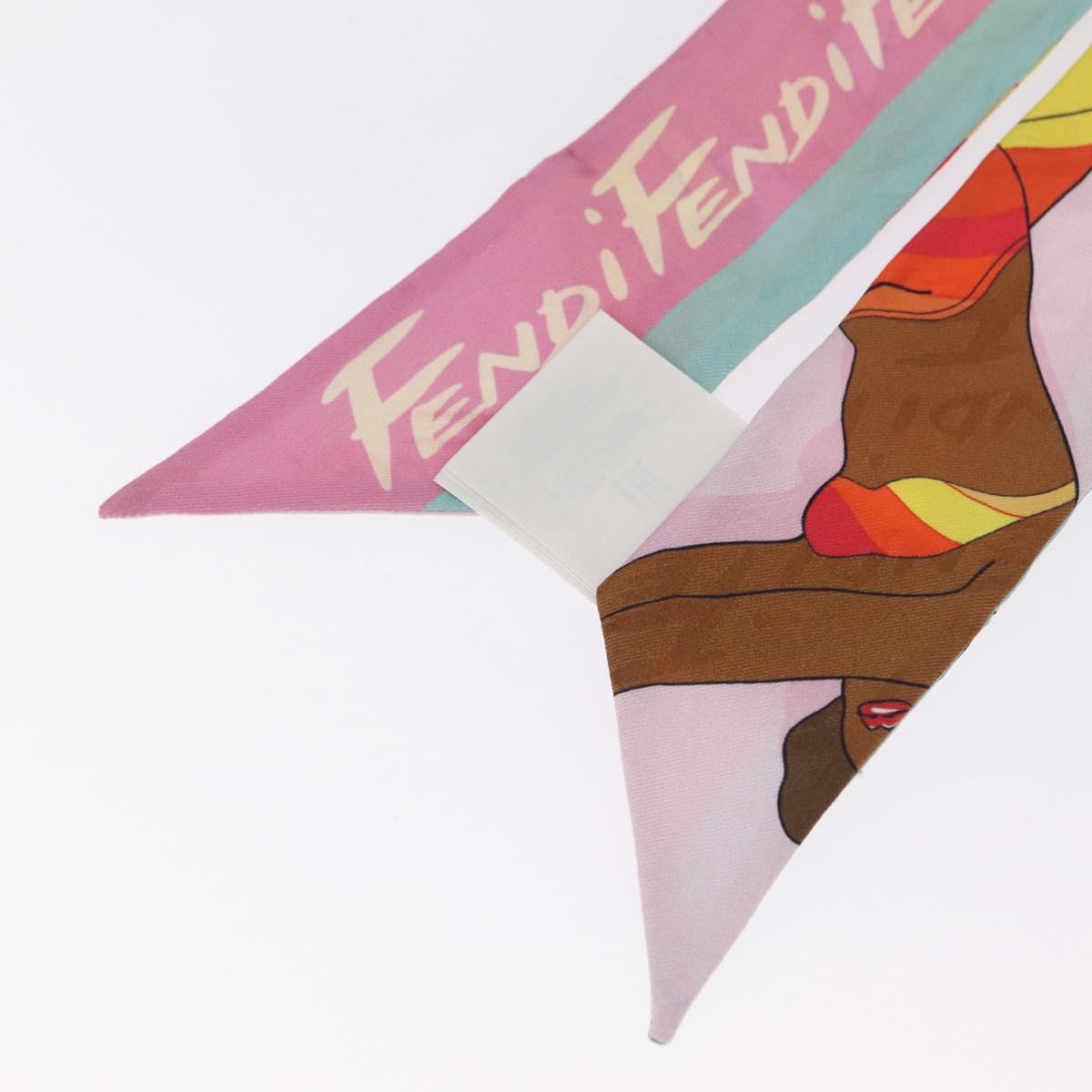 FENDI Scarf Silk Multicolor Auth 210695M