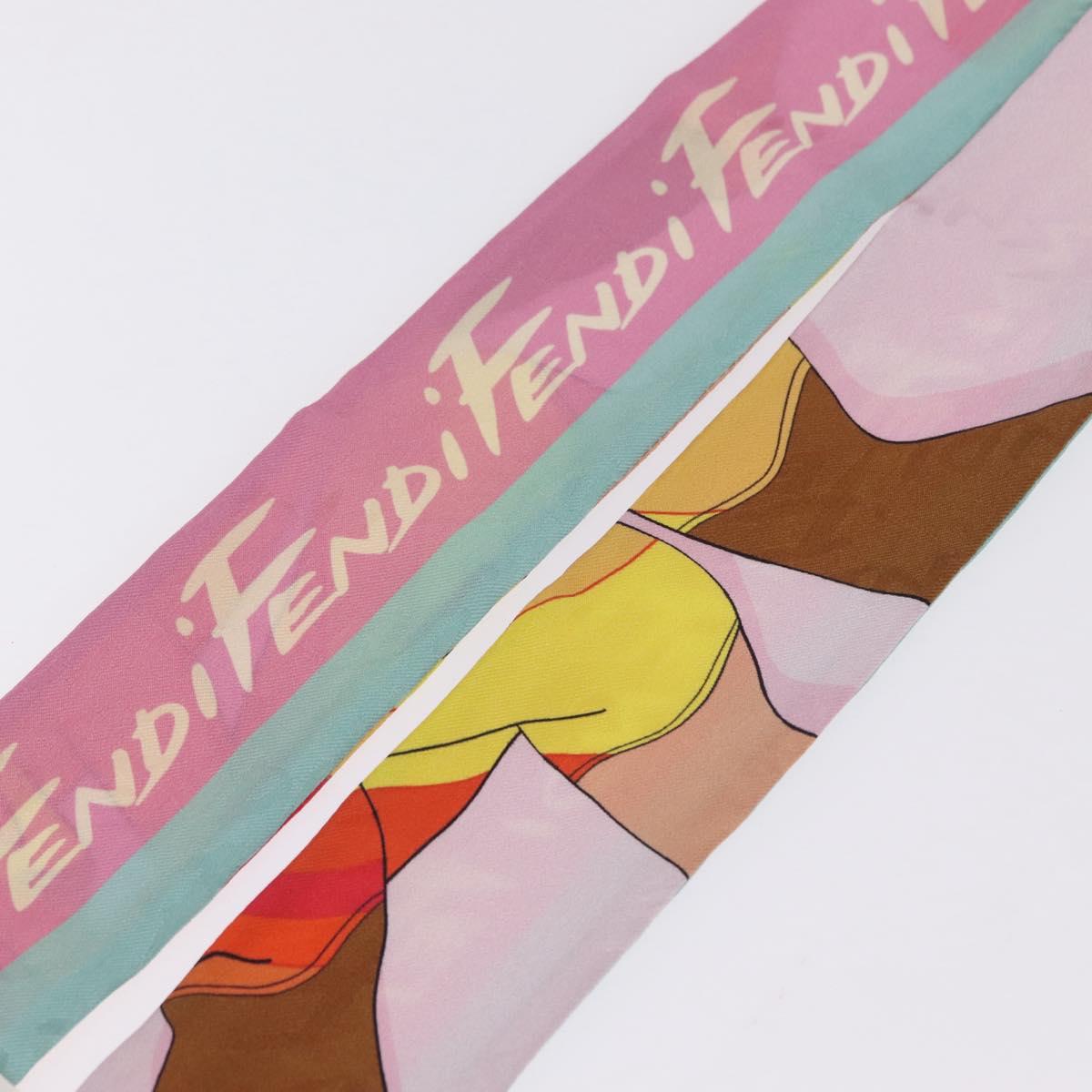 FENDI Scarf Silk Multicolor Auth 210695M