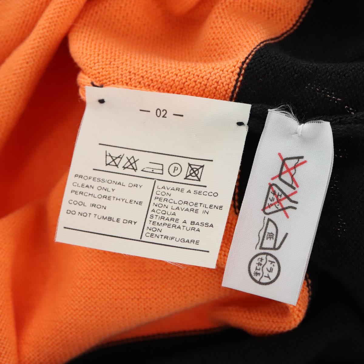Salvatore Ferragamo Sweater Cotton M Orange Black Auth 210702A