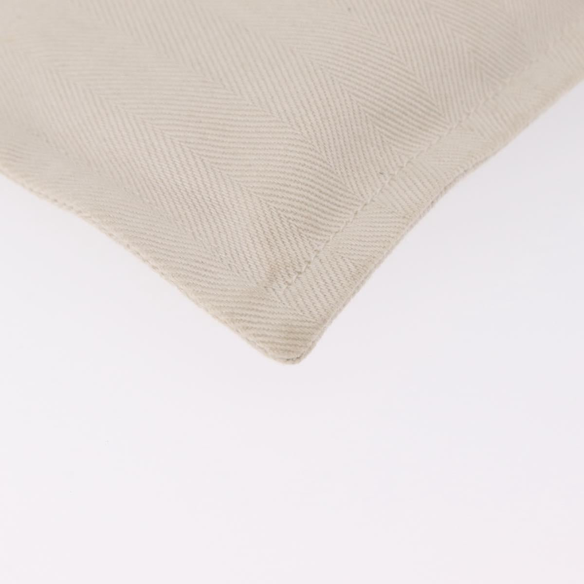HERMES Pouch Canvas Ivory Silver Auth 210704