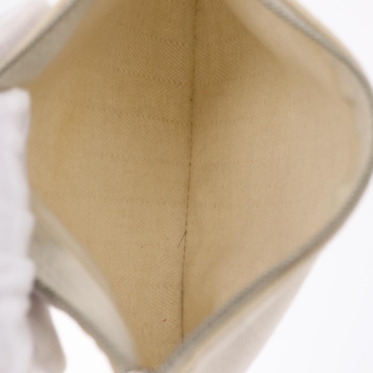 HERMES Pouch Canvas Ivory Silver Auth 210704