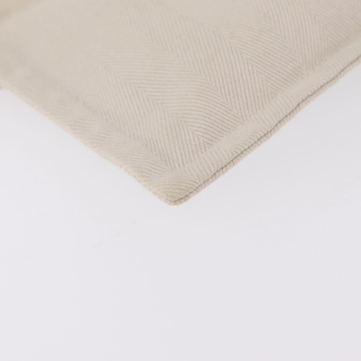 HERMES Pouch Canvas Ivory Silver Auth 210704