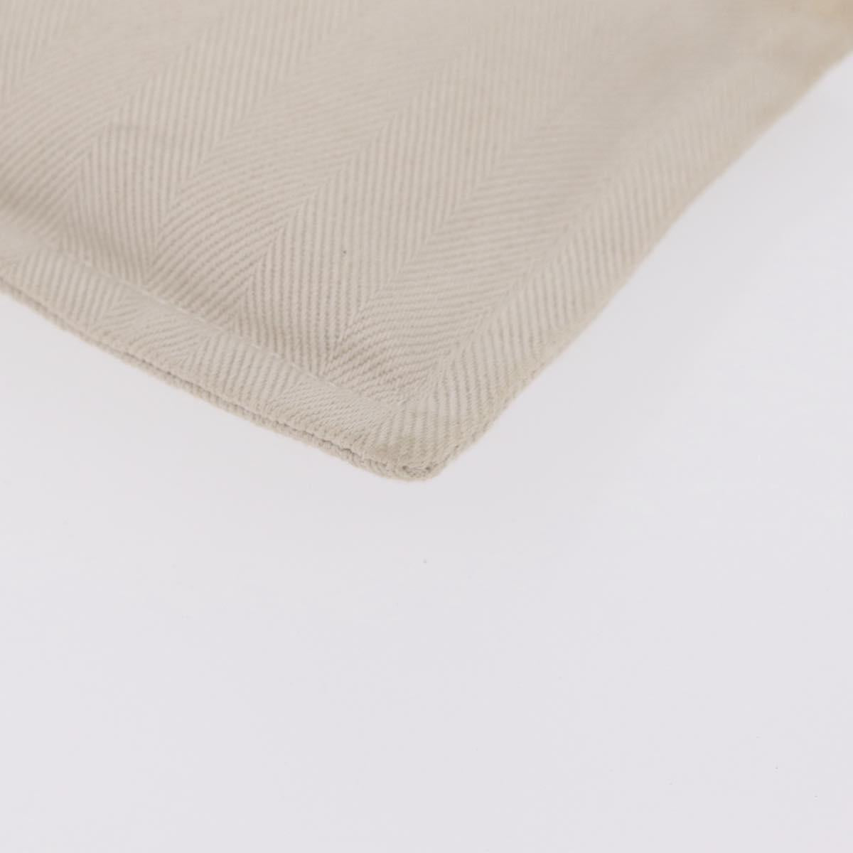 HERMES Pouch Canvas Ivory Silver Auth 210704