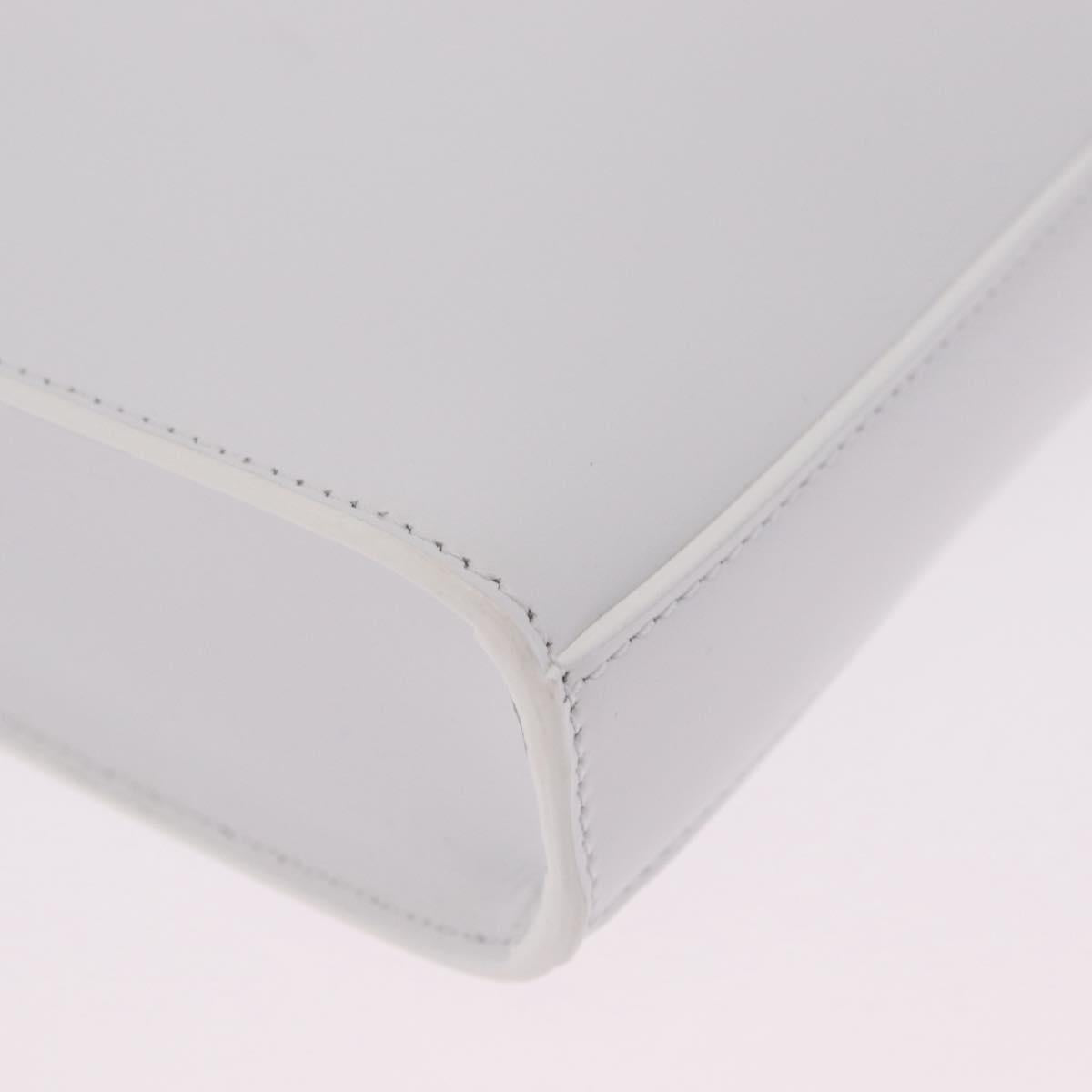 Jil Sander Shoulder Bag Leather White Silver Auth 210706A