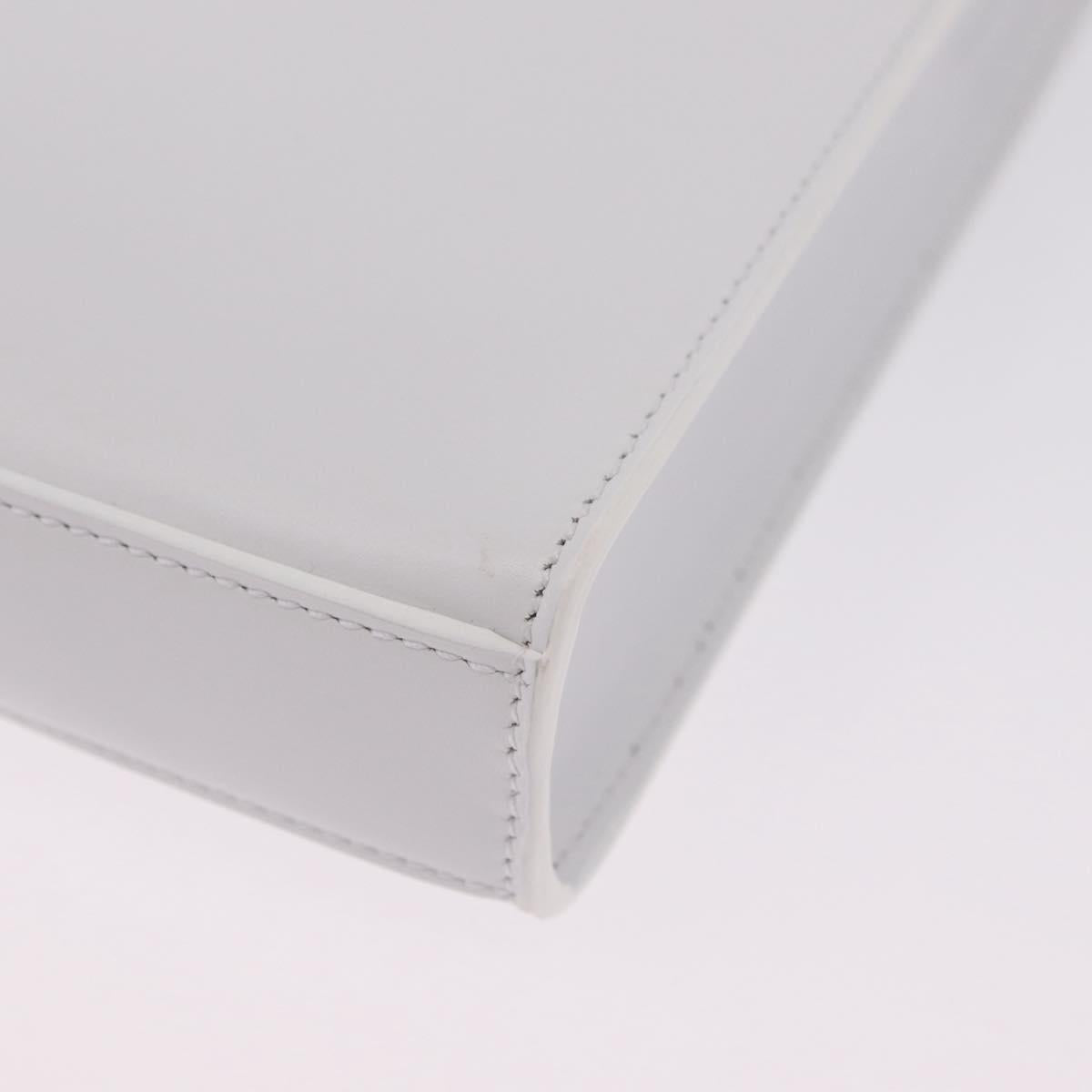 Jil Sander Shoulder Bag Leather White Silver Auth 210706A