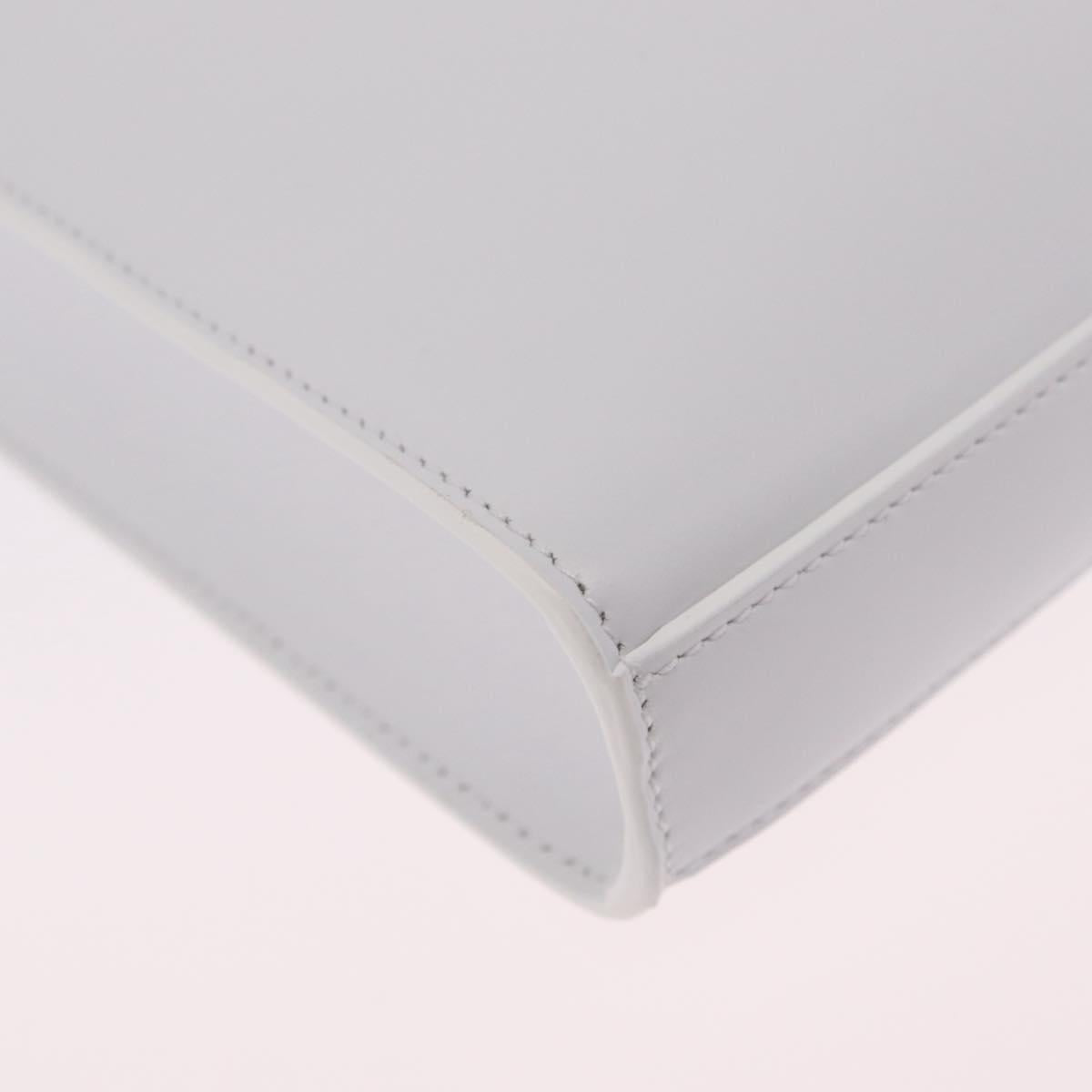 Jil Sander Shoulder Bag Leather White Silver Auth 210706A