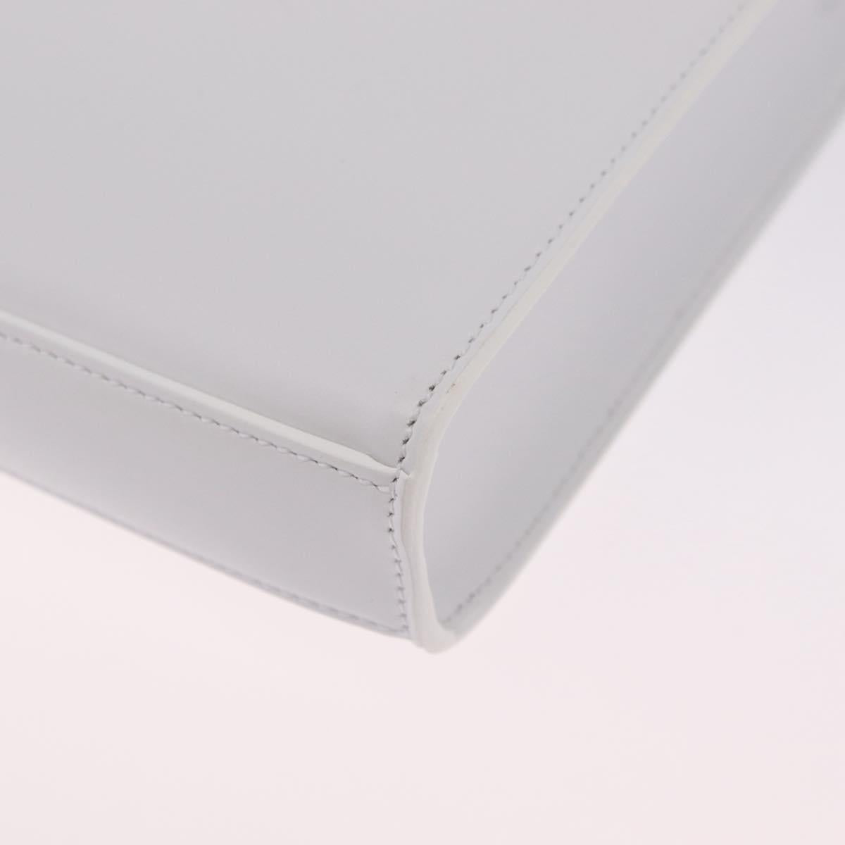 Jil Sander Shoulder Bag Leather White Silver Auth 210706A