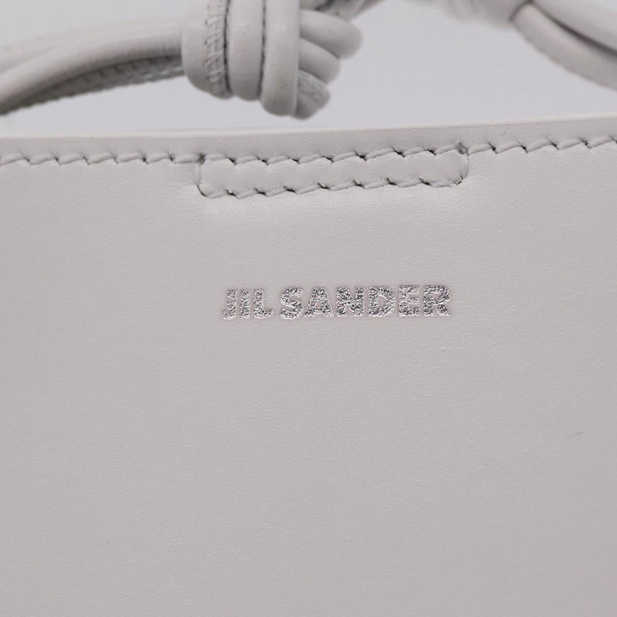 Jil Sander Shoulder Bag Leather White Silver Auth 210706A