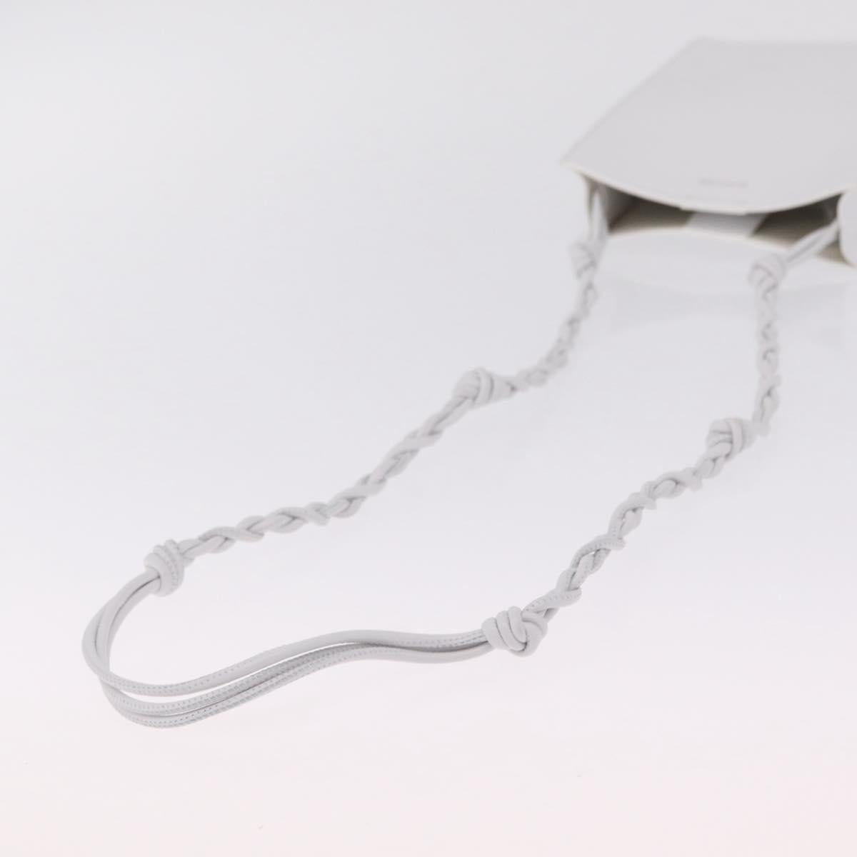 Jil Sander Shoulder Bag Leather White Silver Auth 210706A
