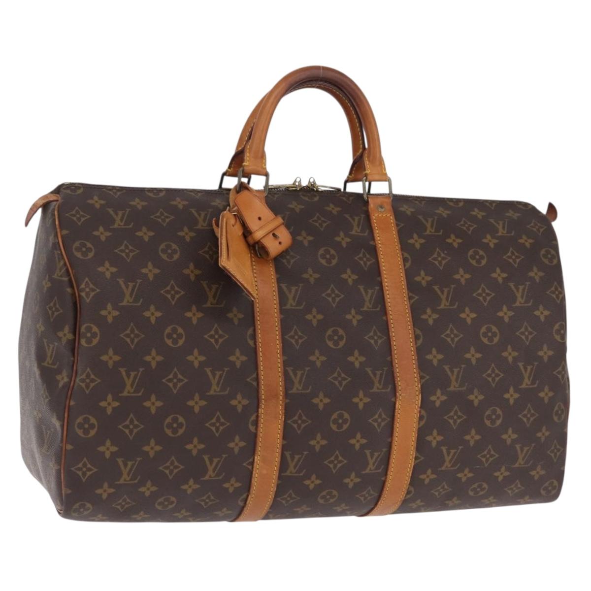 LOUIS VUITTON Monogram Keepall 50 Boston Bag M41426 LV Auth 210722