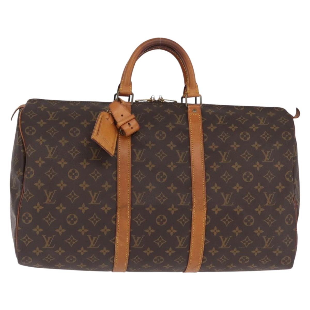LOUIS VUITTON Monogram Keepall 50 Boston Bag M41426 LV Auth 210722
