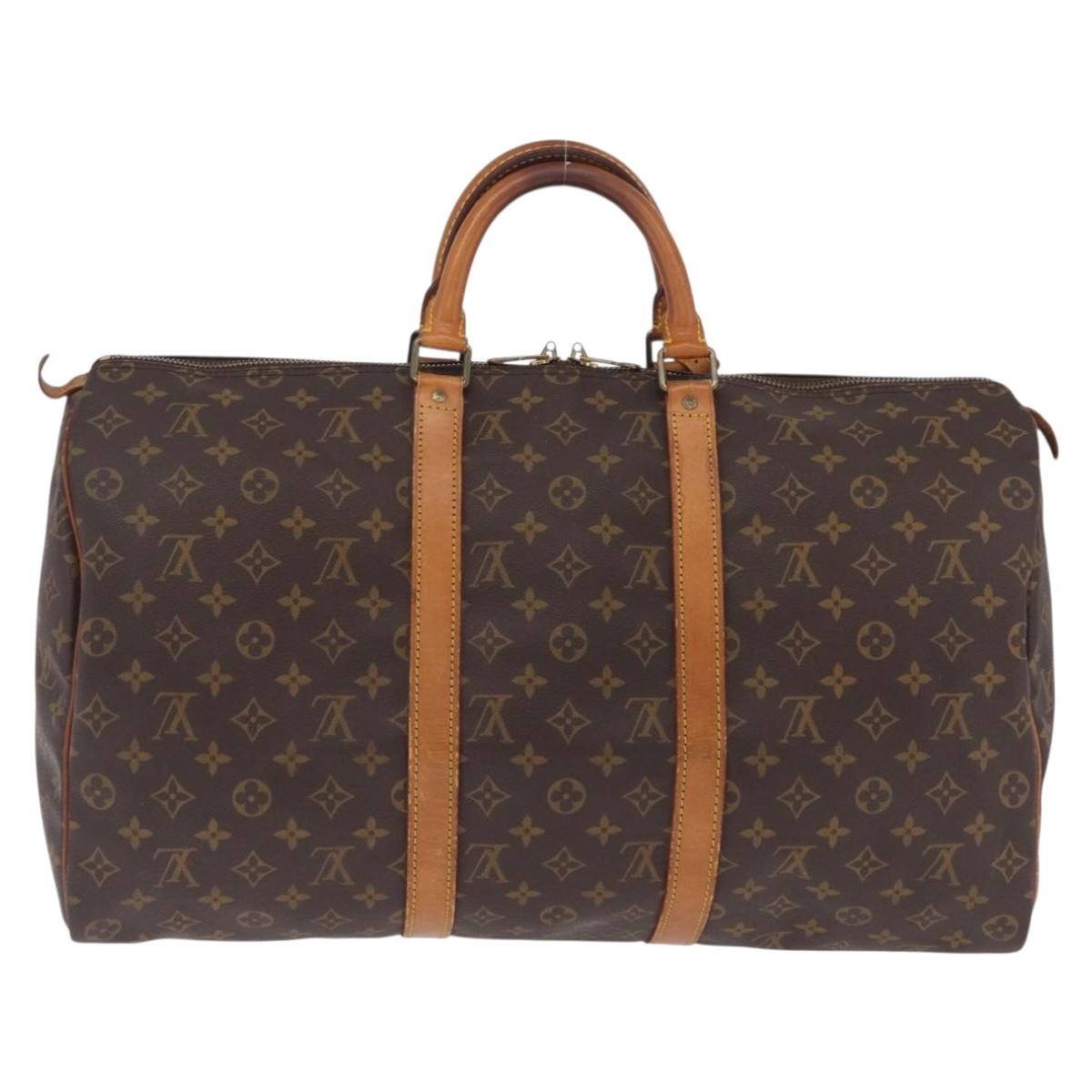 LOUIS VUITTON Monogram Keepall 50 Boston Bag M41426 LV Auth 210722