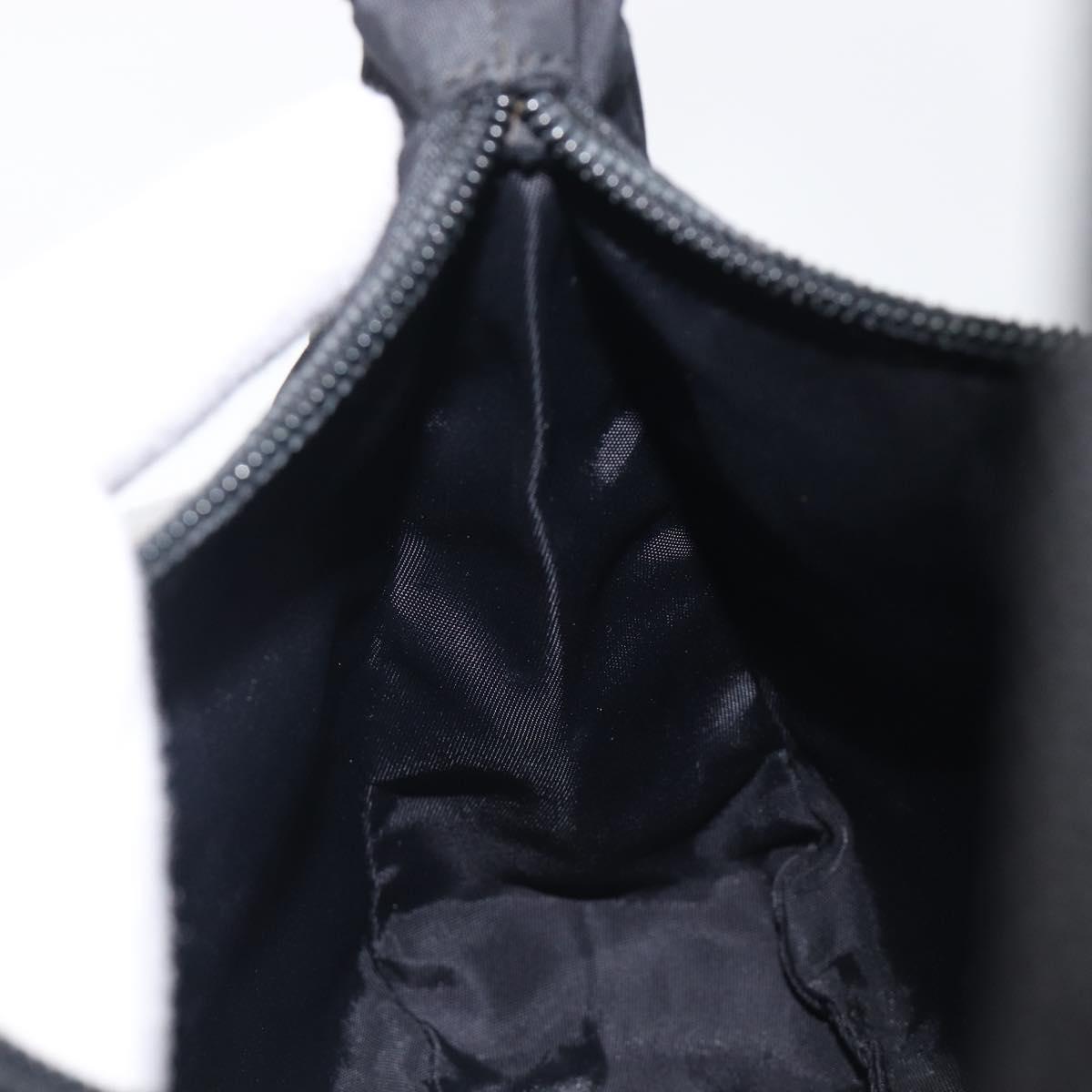 PRADA Hand Pouch Nylon Black Silver Auth 210726V