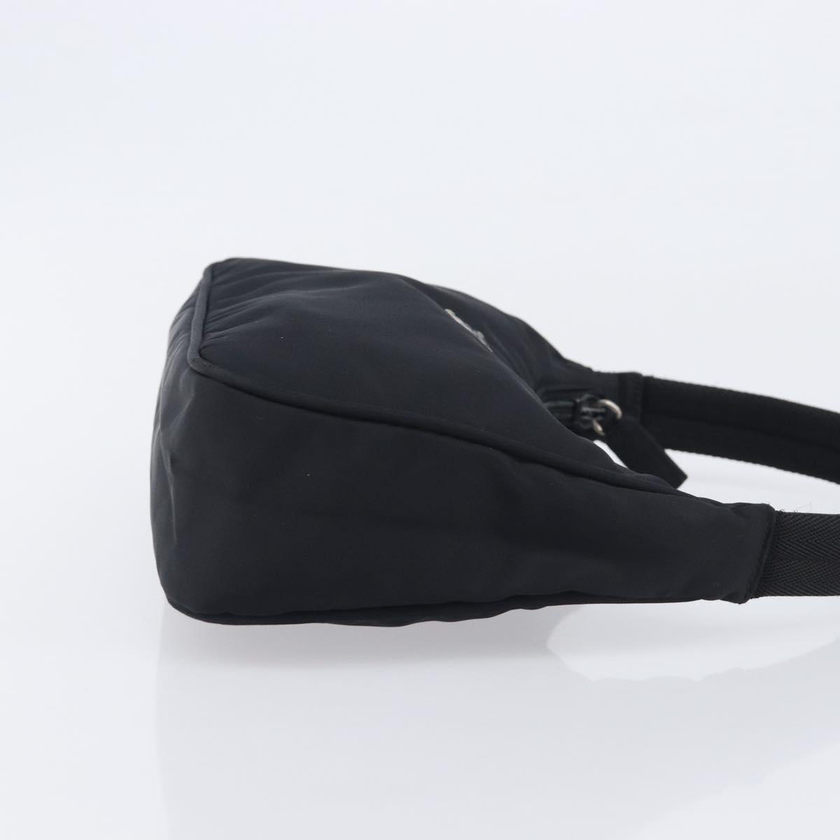 PRADA Hand Pouch Nylon Black Silver Auth 210726V