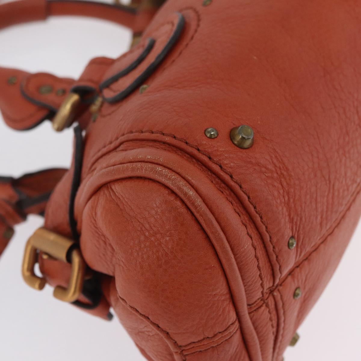 Chloe Paddington Hand Bag Leather Brown Gold Silver Auth 210728V