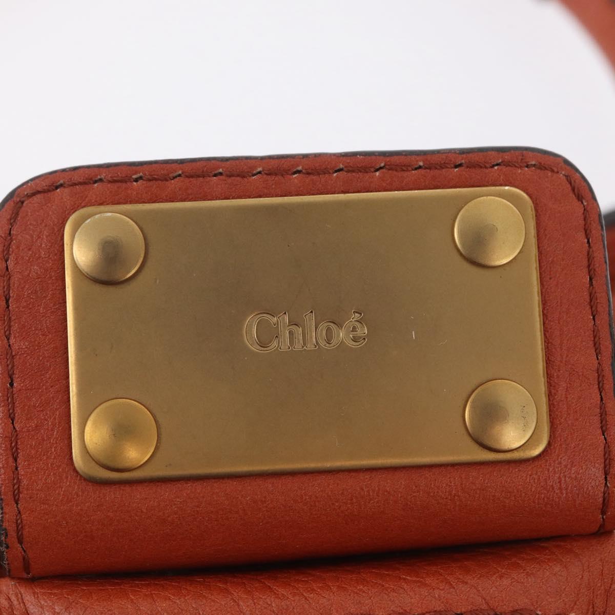 Chloe Paddington Hand Bag Leather Brown Gold Silver Auth 210728V