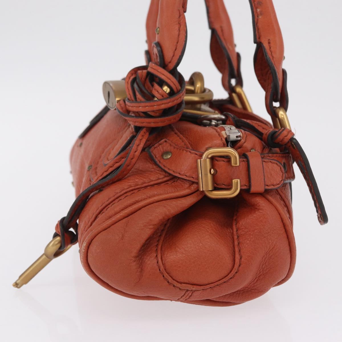 Chloe Paddington Hand Bag Leather Brown Gold Silver Auth 210728V