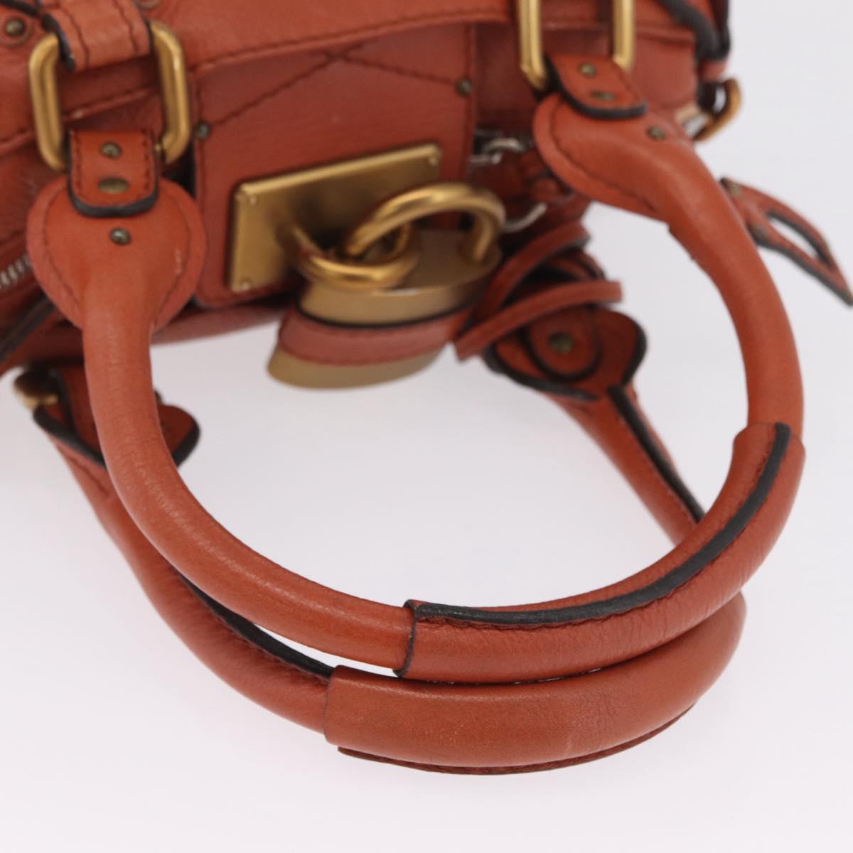 Chloe Paddington Hand Bag Leather Brown Gold Silver Auth 210728V