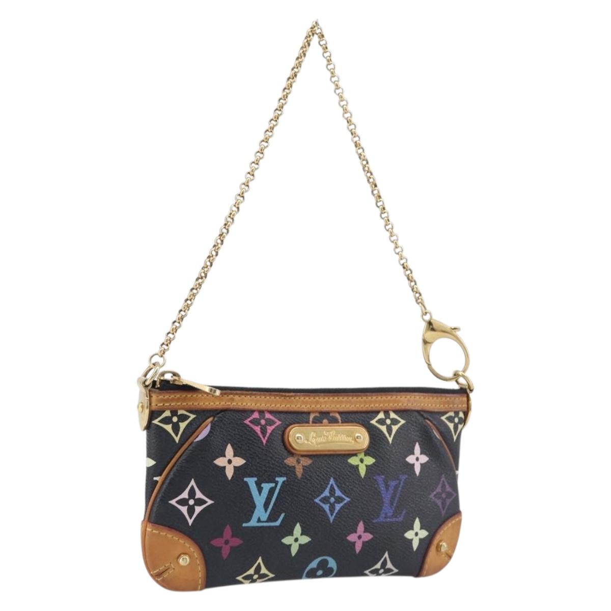 LOUIS VUITTON Monogram Multicolor Pochette Mila MM Black M60097 LV Auth 210729V