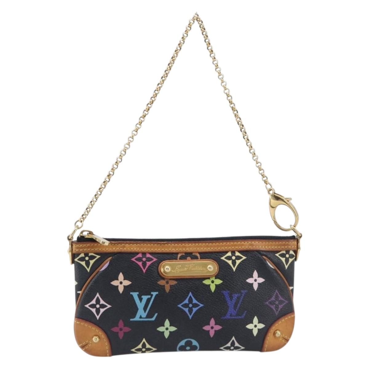 LOUIS VUITTON Monogram Multicolor Pochette Mila MM Black M60097 LV Auth 210729V
