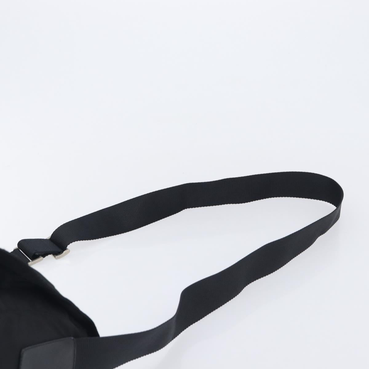 PRADA Shoulder Bag Nylon Black Silver Auth 210738A